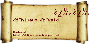 Öhlbaum Évald névjegykártya
